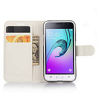 Чохол-книжка Litchie Wallet для Samsung Galaxy J1 2016 (моделі j120) Білий