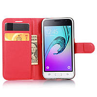 Чохол-книжка Litchie Wallet для Samsung Galaxy J1 2016 (моделі j120) Червоний