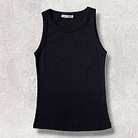 Майка женская базовая черная. S, M, L