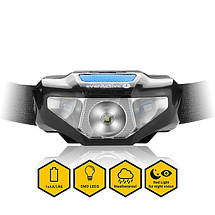 Ліхтарик налобний everActive HL-120 "DOT", 120Lm, 1xAA, Червоний LED, IPX4, 5 режимів, фото 6