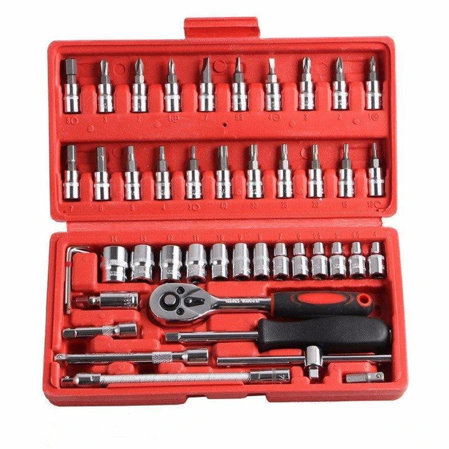 Набір інструментів 46 шт Tool Set у кейсі, фото 1