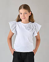 Біла блузка — футболка для дівчинки Тм Bosskids розмір 134 см