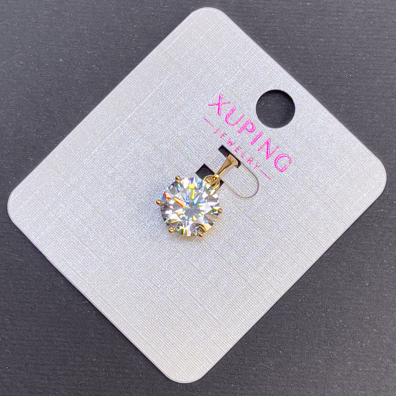 Кулон Xuping з білим кристалом d-8мм+ - L-16мм+- позолота 18К, фото 1