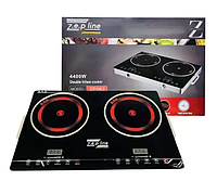 Настільна електрична інфрачервона двоконфоркова плита 4400W Zepline ZP-062, сенсорне керування