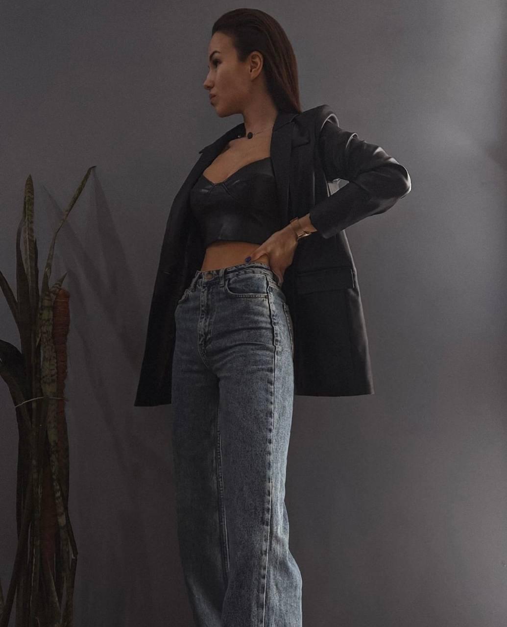 Жіночий піджак з еко шкіри, фото 1