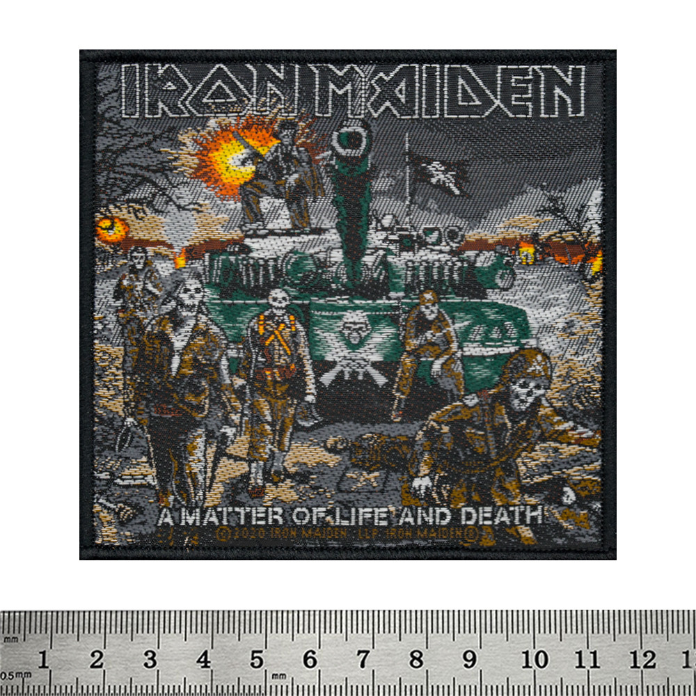 Нашивка ткана Iron Maiden "A Matter of Life and Death" в блістері (ofpb-032)
