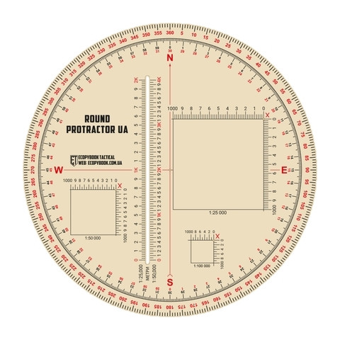 Лінійка PROTRACTOR ROND UA прозора гнучка матова діаметр 130 мм Ecopybook Tactical, 9062896, фото 1