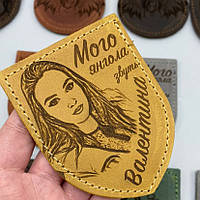 Шкіряні шеврони з гравіюванням фото. Різні кольори шкіри. Є наложка. Виготовлення 1-3 робочих дні. Краща якість в Україні. Пісок