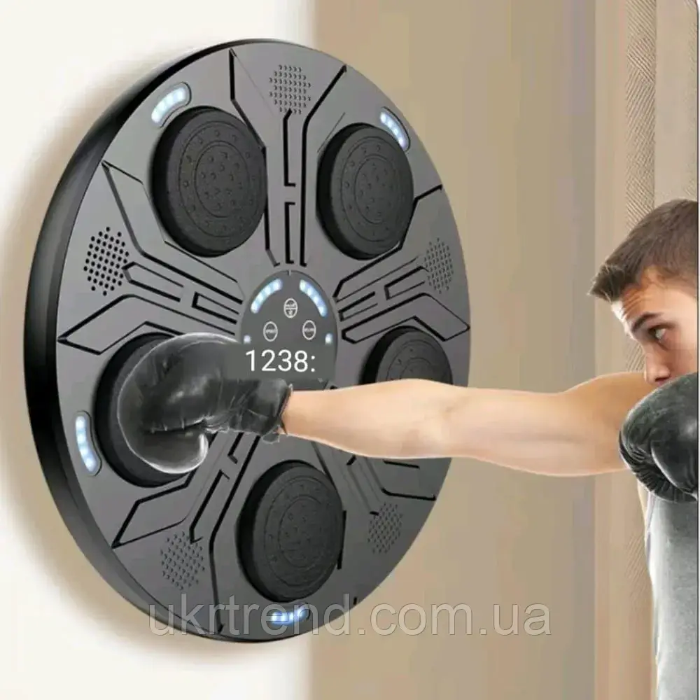 Настінний тренажер для боксу, музична боксерська груша з рукавичками INTELLIGENT BOXING MACHINE