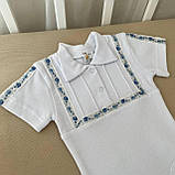Боді "Барвінок" інтерлок зріст 80 см (9 – 12 місяців) Betis Білий з блакитним, фото 2