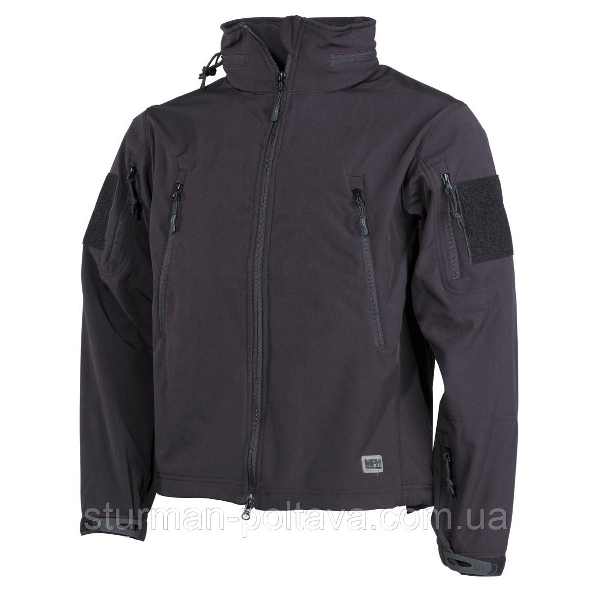 Куртка чоловіча тактична демісезонна SOFTSHELL JACKE "Scorpion" MFH колір чорний Німеччина