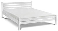 Полуторне ліжко Еко 140×200 дерев'яна біла з ламелями для дітей, підлітків і дорослих Мікс Меблі