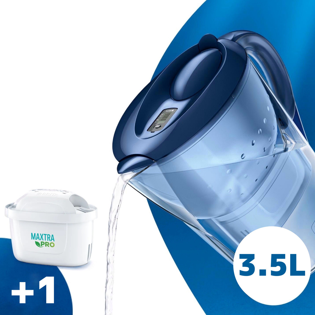 Фільтр-глечик для води Brita Marella XL 3,5 л Синій з картриджем 1 шт