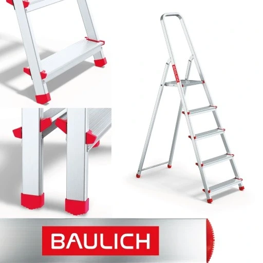 Алюмінієва драбина Baulich 5 драбина господарська алюмінієва, 5 сходинок Baulich, безкоштовно гачок, виробник Польща
