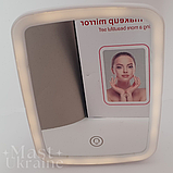 Дзеркало з підсвіткою косметичне для макіяжу LED Makeup Mirror, настільне прямокутне дзеркало, USB-живлення Біле, VE-118, фото 6