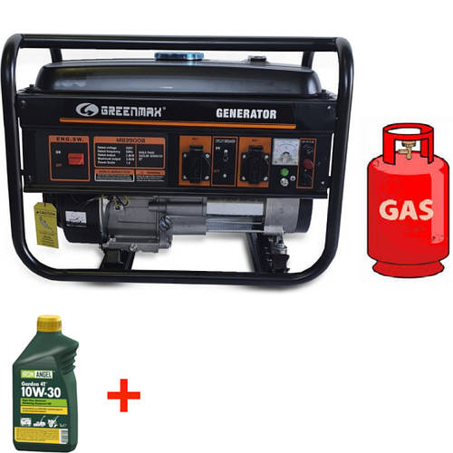 Гибридный генератор газ бензин GREENMAX MB3900B 2.8/3.0 кВт генератор ...