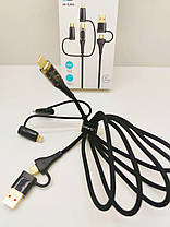 Кабель 6IN1 Usams US-SJ616 2 Lightning+2 Micro+2Type-C PD 100W 1.2m (Чорний), фото 5