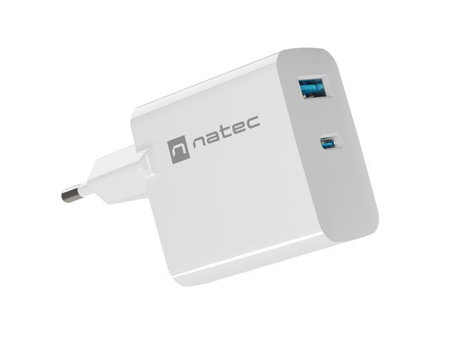 Natec Ribera GaN 45W USB-A USB-C White, фото 1