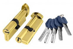 Циліндровий механізм із вертушкою Z402/60 mm (25+10+25) PB латунь 5 кл.