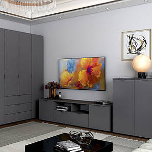 Тумба під ТВ Doros Рон 4 180х38х50 см Графіт (DRS-011299)