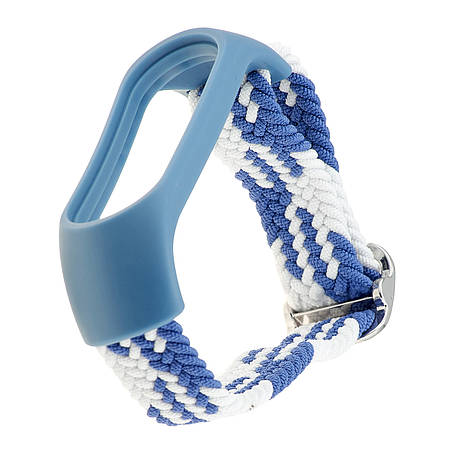 Ремінець Braided Buckle Enhanced Mi Band 3/4/5/6/7 Blue White, фото 1