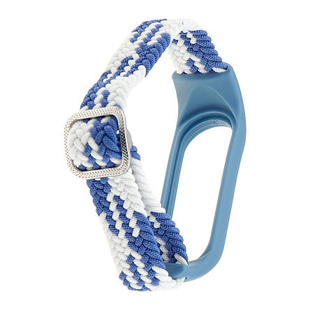 Ремінець Braided Buckle Enhanced Mi Band 3/4/5/6/7 Blue White, фото 2