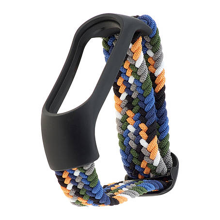 Ремінець Braided Buckle Enhanced Mi Band 3/4/5/6/7 Black Denim, фото 1