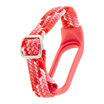 Ремінець Braided Buckle Enhanced Mi Band 3/4/5/6/7 Rose Pink Red, фото 2