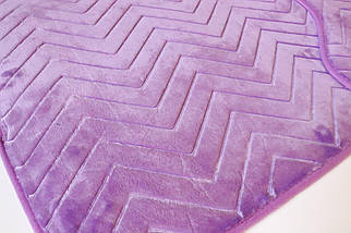 Набір килимків у ванну та туалет 80x50+40x50 см із мікрофібри 3843 violet, фото 5