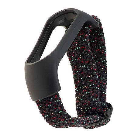 Ремінець Braided Buckle Enhanced Mi Band 3/4/5/6/7 Pollen Black, фото 1