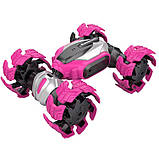 Машинка перевертиш на дистанційному управлінні з торсіонною підвіскою, рожева, фото 2