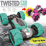 Машинка перевертиш на дистанційному управлінні з торсіонною підвіскою, рожева, фото 4