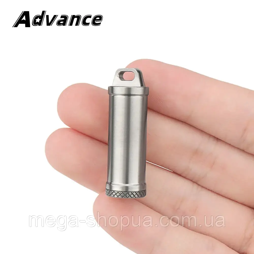 Титанова капсула-таблетниця Брелок контейнер схованок герметичний водонепроникний Titanium GT38 для ключів