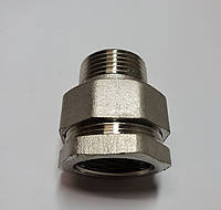 Згін-американка посилена 1"в х 1"н пряма латунна з покриттям (нікель)