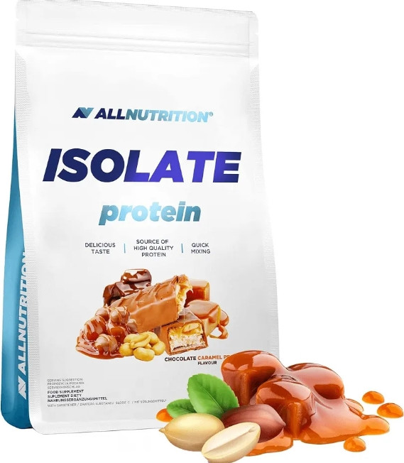 Сиворотковий білок All Nutrition Isolate Protein 908 г шоколадно-карамельний арахіс