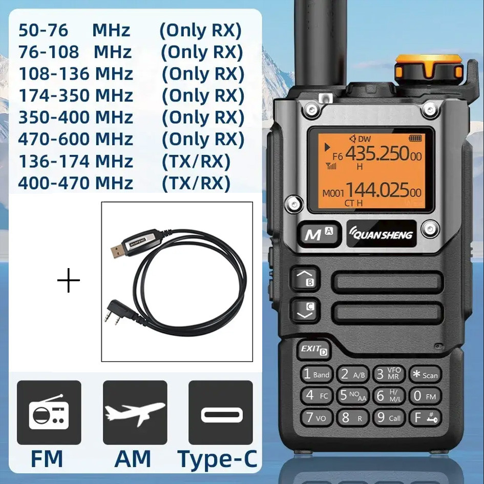 Quansheng UV K5 (8) + Спектрометр, S-метр і SSB + Кабель