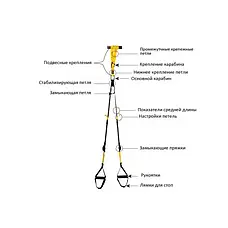 Тренувальні підвісні петлі TRX функціональні ремені для вправ і кросфіту, фото 4