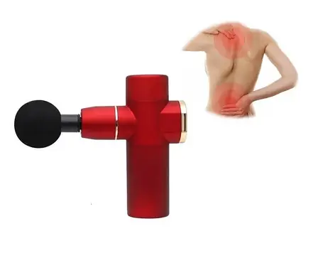 Портативний ручний масажер пістолет для тіла Fascial Gun Mini Red, фото 1