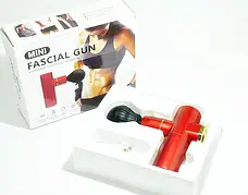 Портативний ручний масажер пістолет для тіла Fascial Gun Mini Red, фото 3