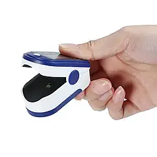 Пульсоксиметр Fingertip LK88 Pulse Oximeter Біло-синій, фото 4