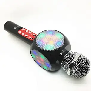 Мікрофон караоке бездротовий bluetooth WSTER WS-1816 Black FM227, фото 1