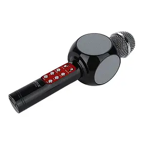 Мікрофон караоке бездротовий bluetooth WSTER WS-1816 Black FM227, фото 3