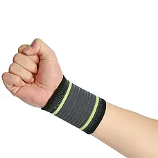 Бандаж еластичний для зап'ястя RIAS Wrists Support Black-Green, фото 3