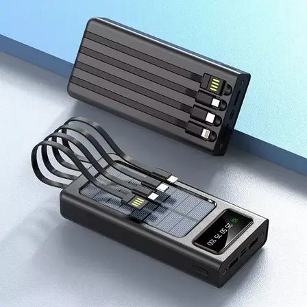 Зарядний пристрій для телефона Power Bank 30000 mAh із сонячною панеллю UKC, фото 1