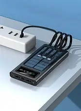 Зарядний пристрій для телефона Power Bank 30000 mAh із сонячною панеллю UKC, фото 4