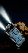 Зарядний пристрій для телефона Power Bank 30000 mAh із сонячною панеллю UKC, фото 6