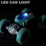 Машинка на дистанційному управлінні трюкова з гумовими колесами, зелена, фото 3