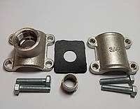 Врізання хомут 3/4 на трубу вихід 1/2в посилена (Нікель)