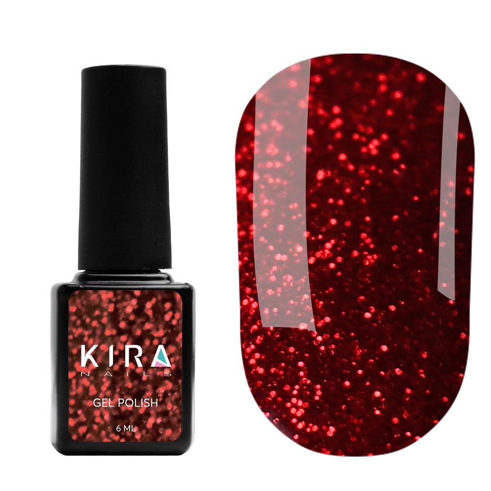 Гель-лак Red Hot Peppers Kira Nails 001, 6 мл (рубіновий з яскраво-червоними блискітками)