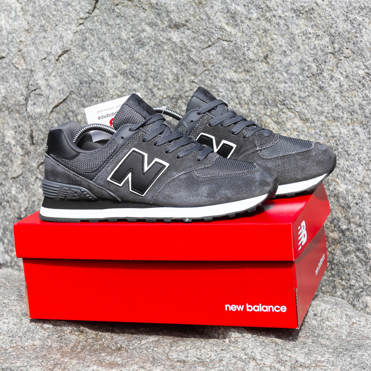 РОЗПРОДАЖ Чоловічі Кросівки New Balance 574 сірі з білою підошвою
